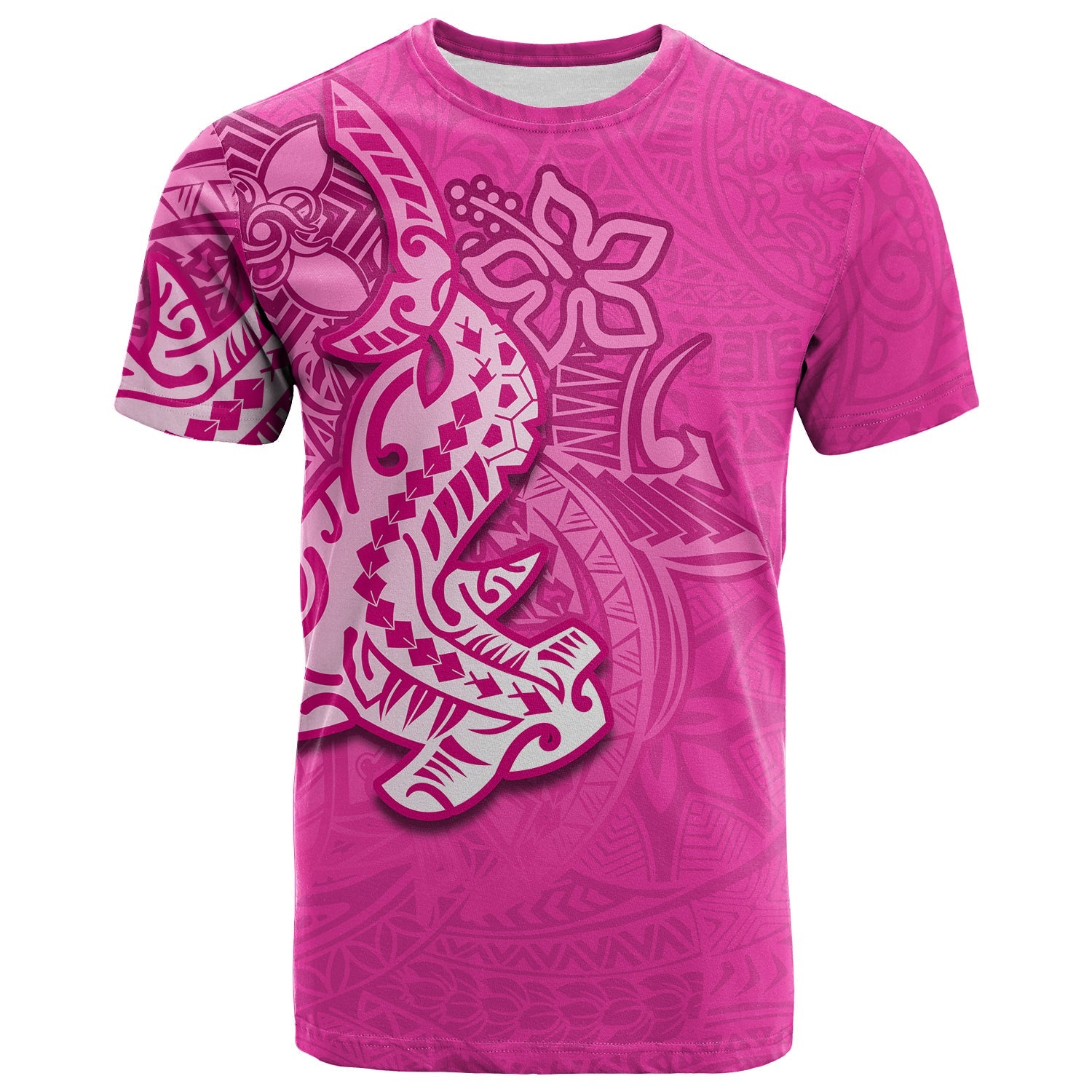 (Custom Personalised) Hammerhead Shark T Shirt Polynesian Pink Style Lt6