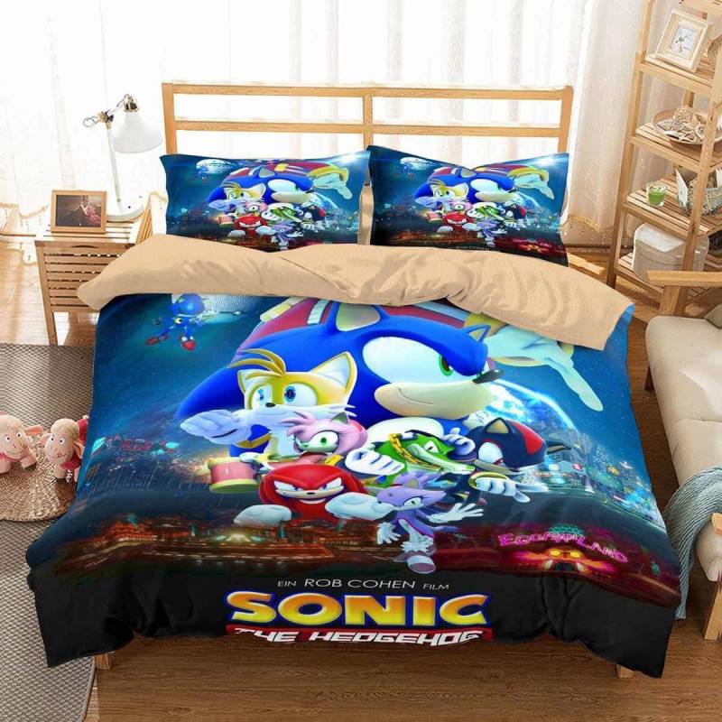 3D Customize Sonic The Hedgehog Movie Bedding Set Duvet Cover Set Bedroom Set Bedlinen