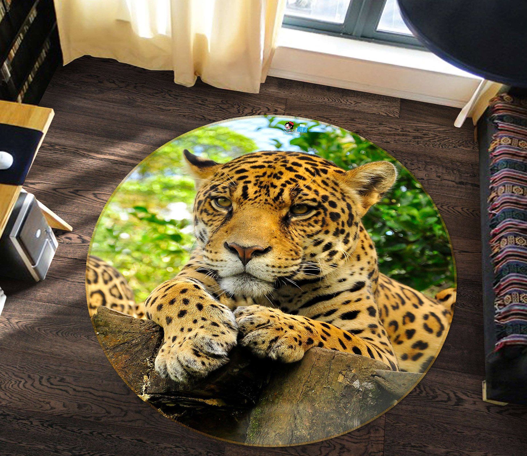 3d Trunk Leopard 81174 Round Rug Home Decor