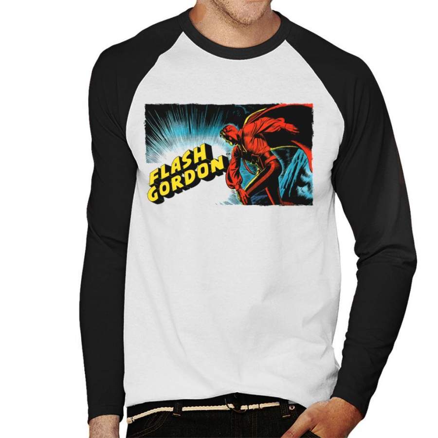 Flash Gordon Action Pose Men’s Baseball Long Sleeved T-Shirt