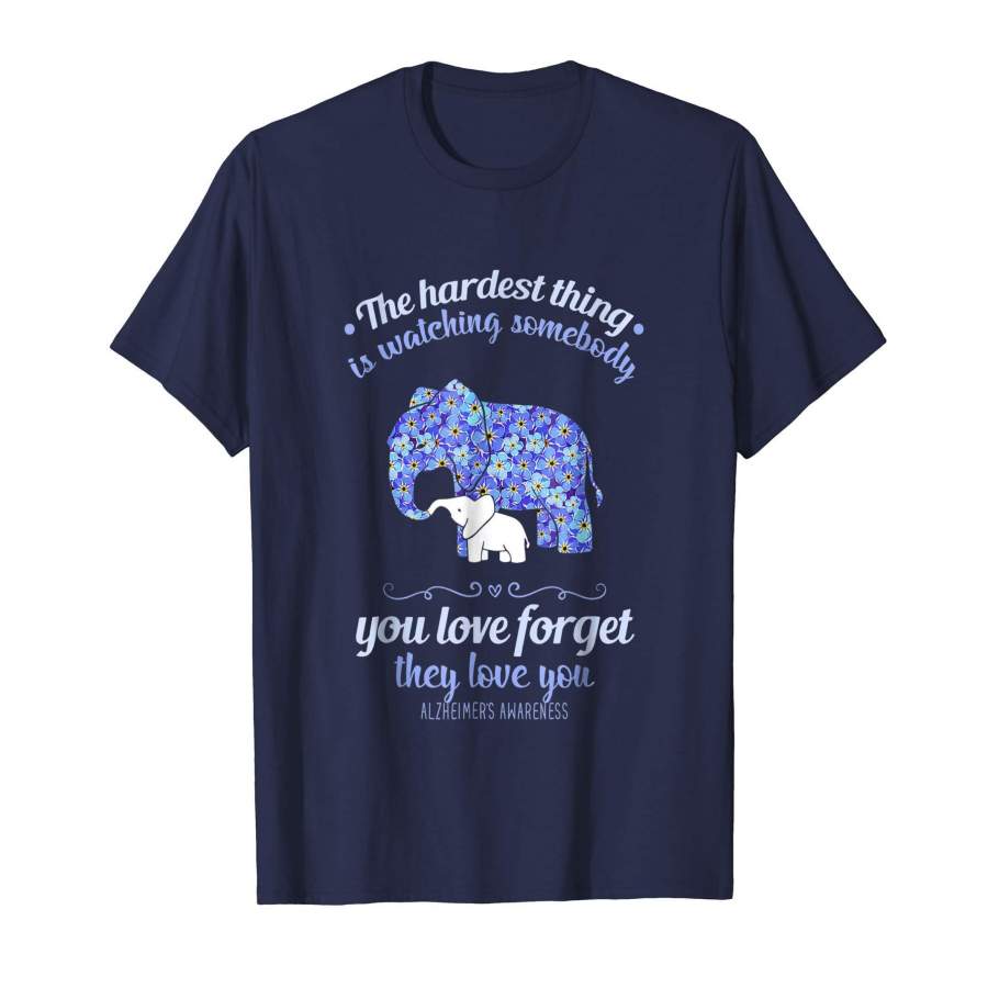 Alzheimer Elephant Forget Flowers I Love Gift Shirts