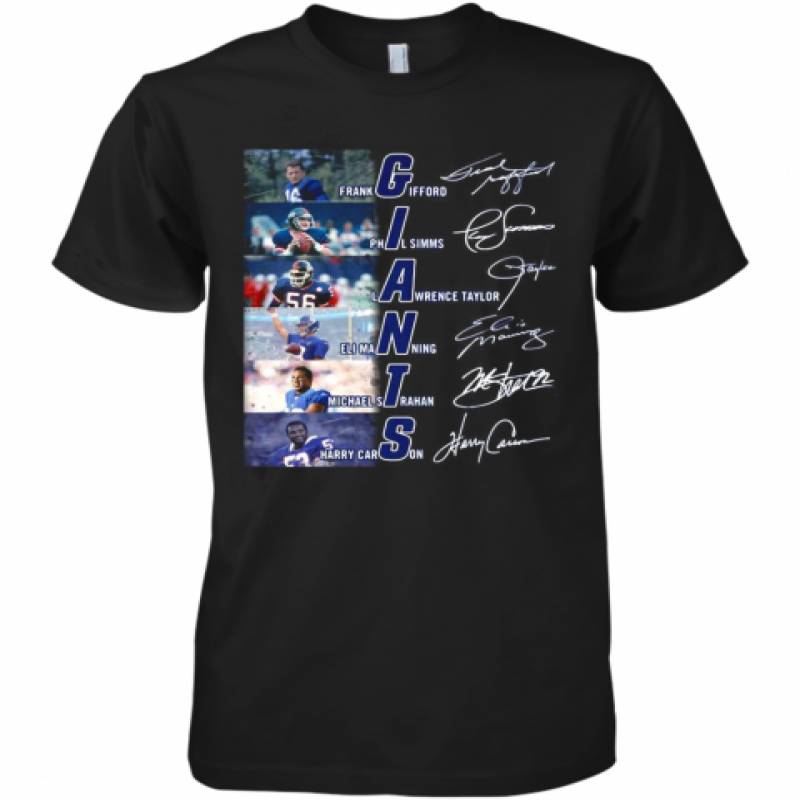 New York Giants Football Players Signatures Premium Men's T-Shirt