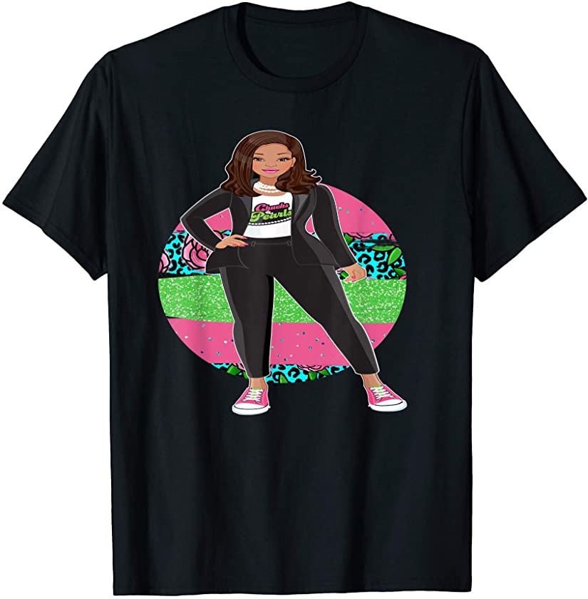 MVP Chucks & Pearls HBCU Black Girl Magic & AKA Pearls Gift T-Shirt