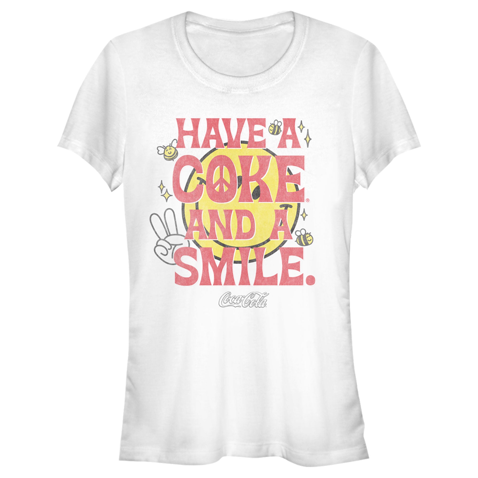 Coca Cola Junior’S Unity Have A Coke And A Smile Peace  T-Shirt