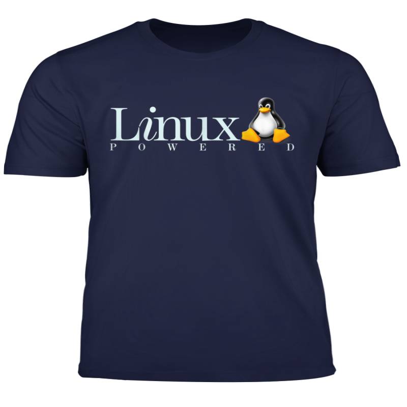 Linux Os T Shirt Powered By Linux Penguin Tee Shirt