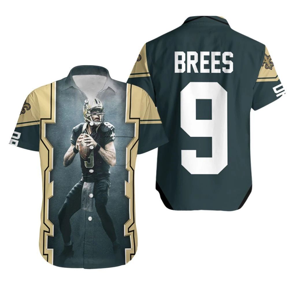 Drew Brees New Orleans Saints Dark Hawaiian Shirt Combo Beach