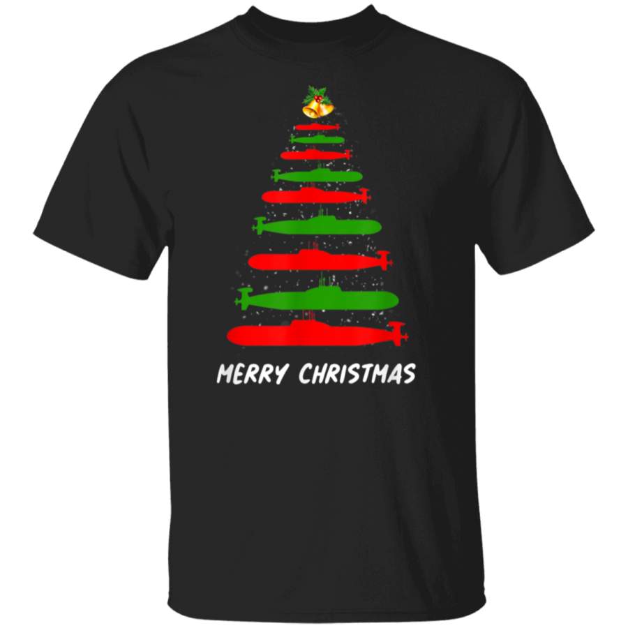 Submarine Navy Military Tree Funny Ugly Christmas Xmas Gift TShirt