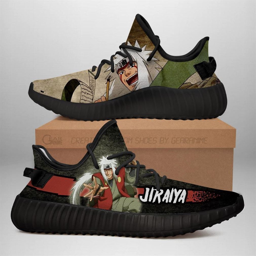 Jiraiya Yz Naruto Anime Yeezy Black Shoes Sport Sneakers - Safecheckoutnow Fashion