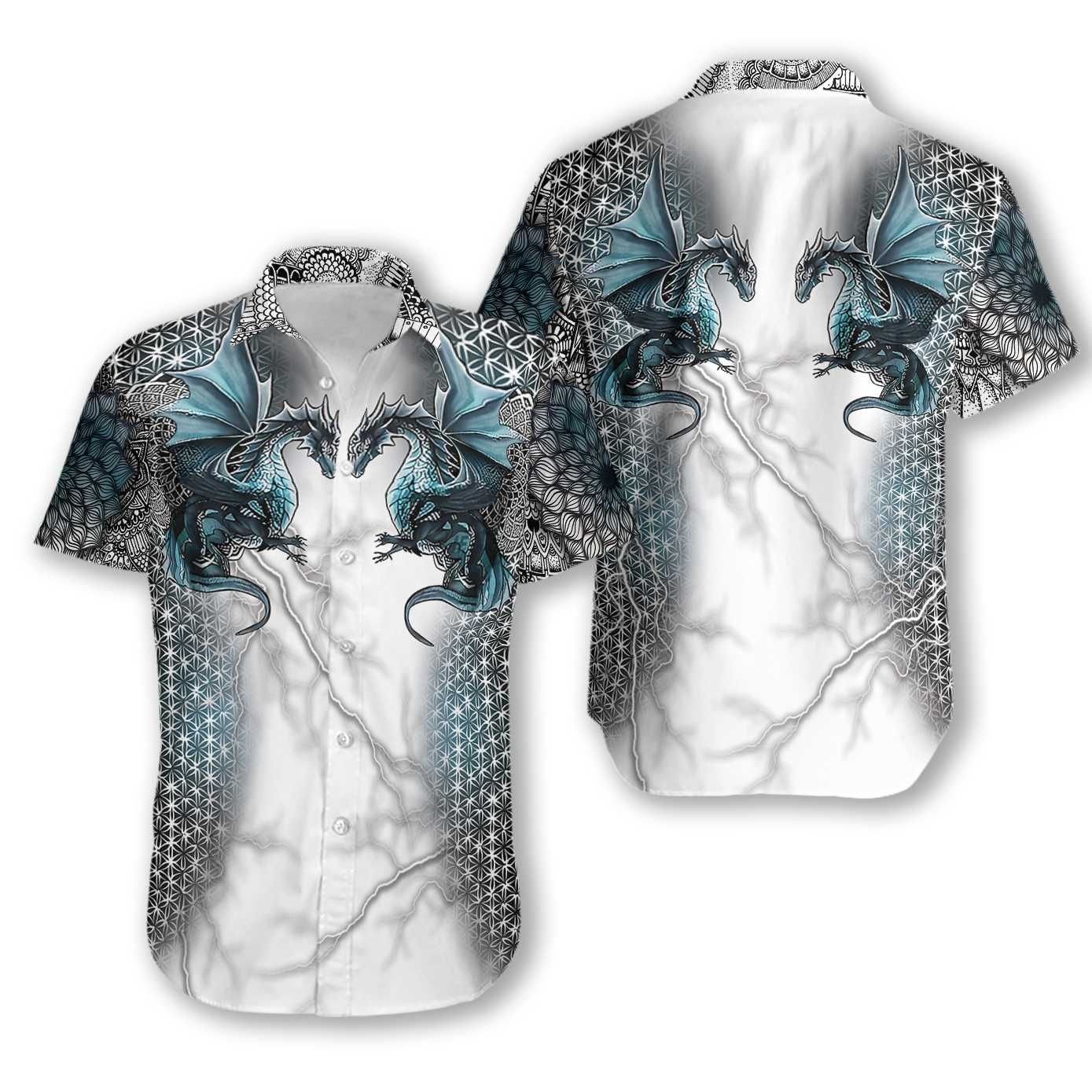 Badass Version Dragon And Thunder Hawaiian Shirt | Unisex | Adult | Hw4142