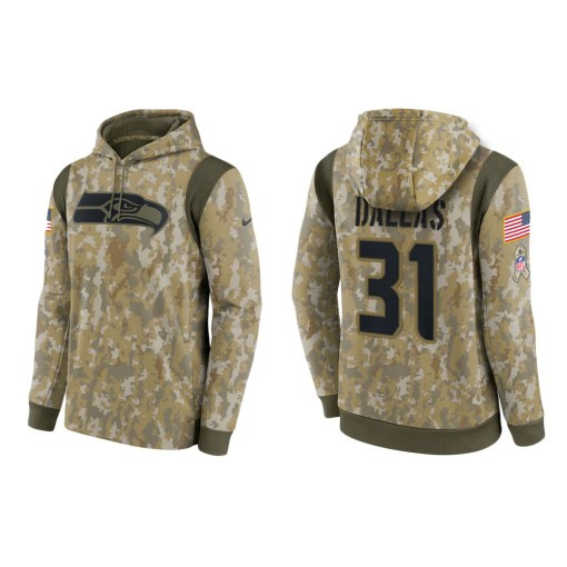 Deejay Dallas Seattle Seahawks Camo 2021 Salute To Service Veterans Day Therma Pullover Hoodie