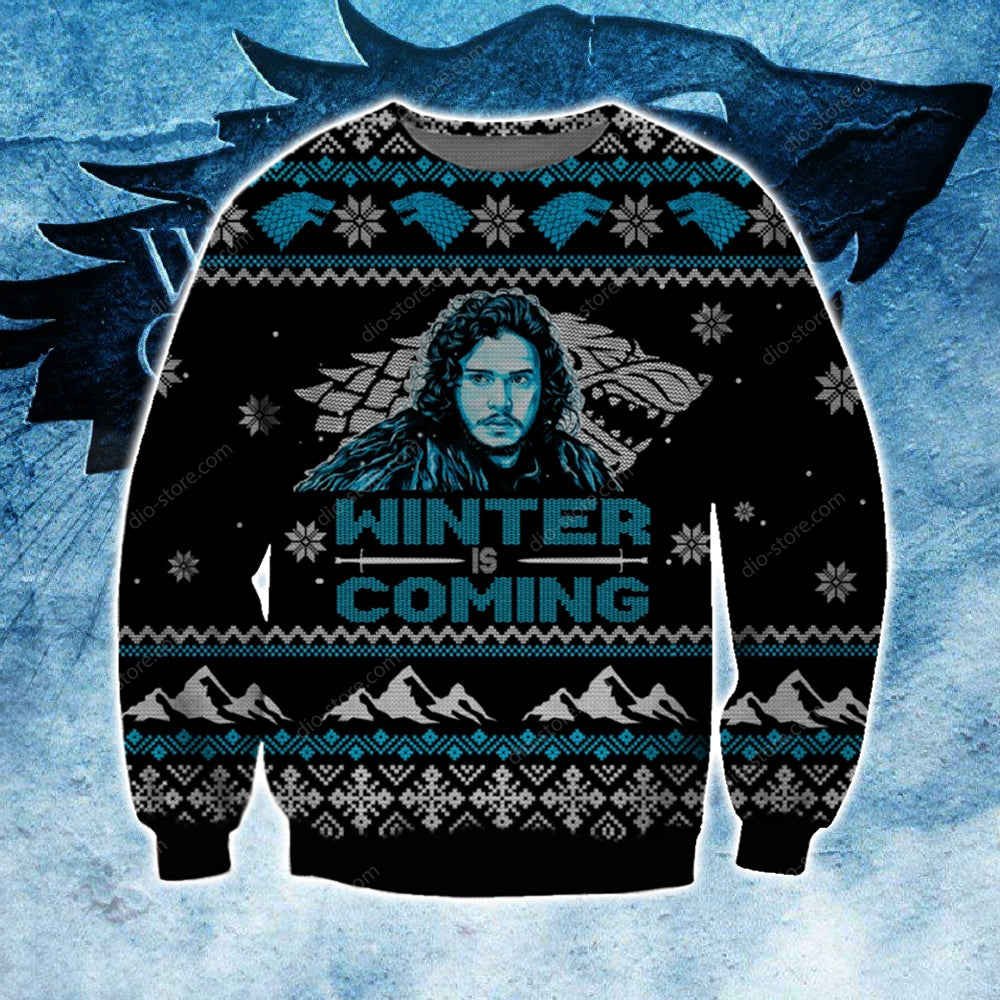 Winter Is Coming 3D All Over Printed Ugly Christmas Sweatshirt