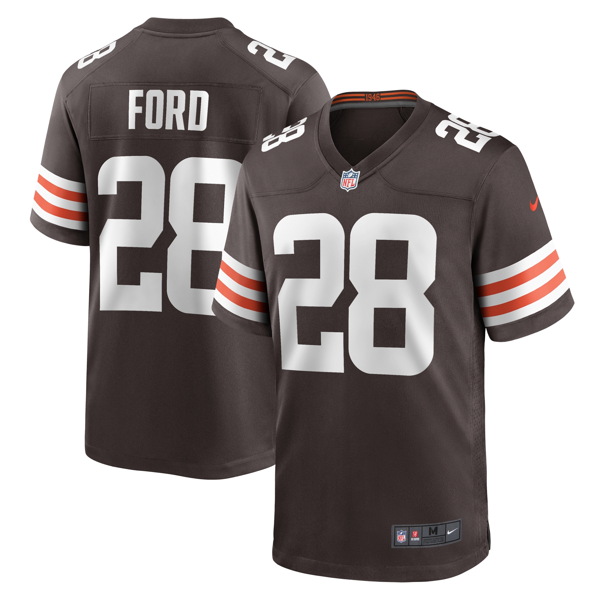 Mike Ford Cleveland Browns Team Game Jersey – Brown