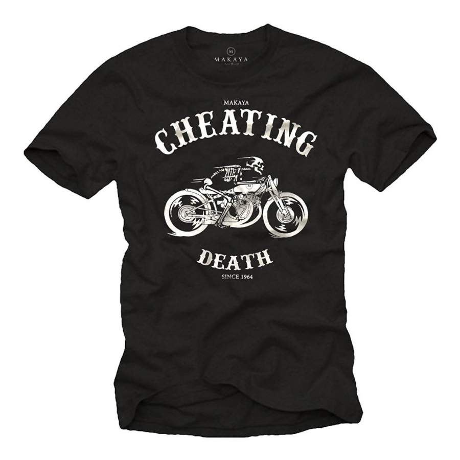 Summer Style Vintage Motorcycle T-Shirt For Men Cheating Death Since 1964