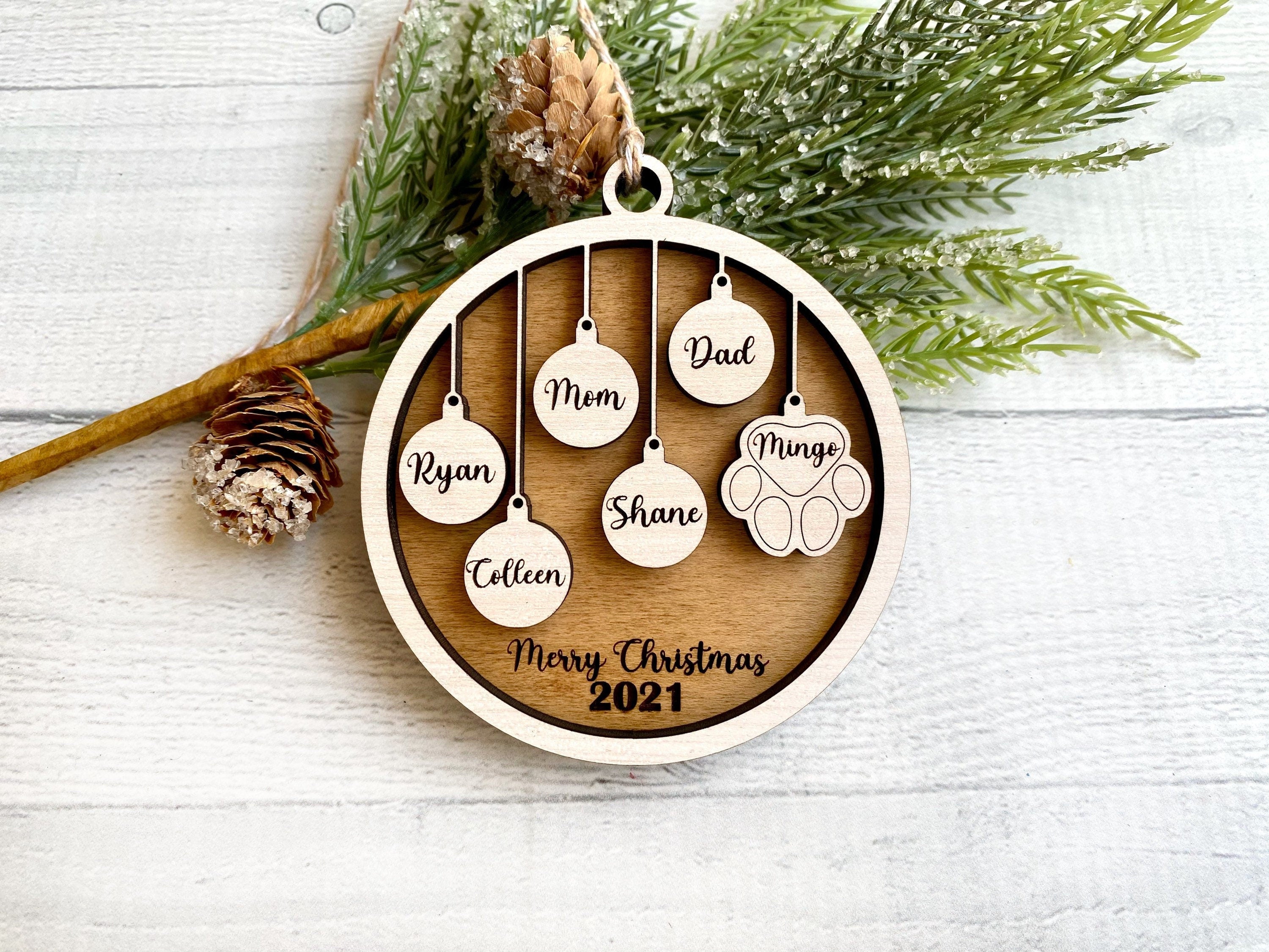 Personalized Dog Christmas Ornament – Personalized Pet Ornament Gift – Puppy Christmas Ornament – Personalized Christmas Cat Ornament