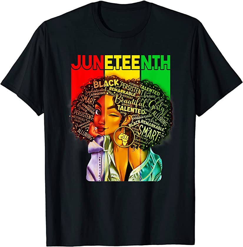 Juneteenth Is My Independence Day, Black Pride Melanin Girl T-Shirt