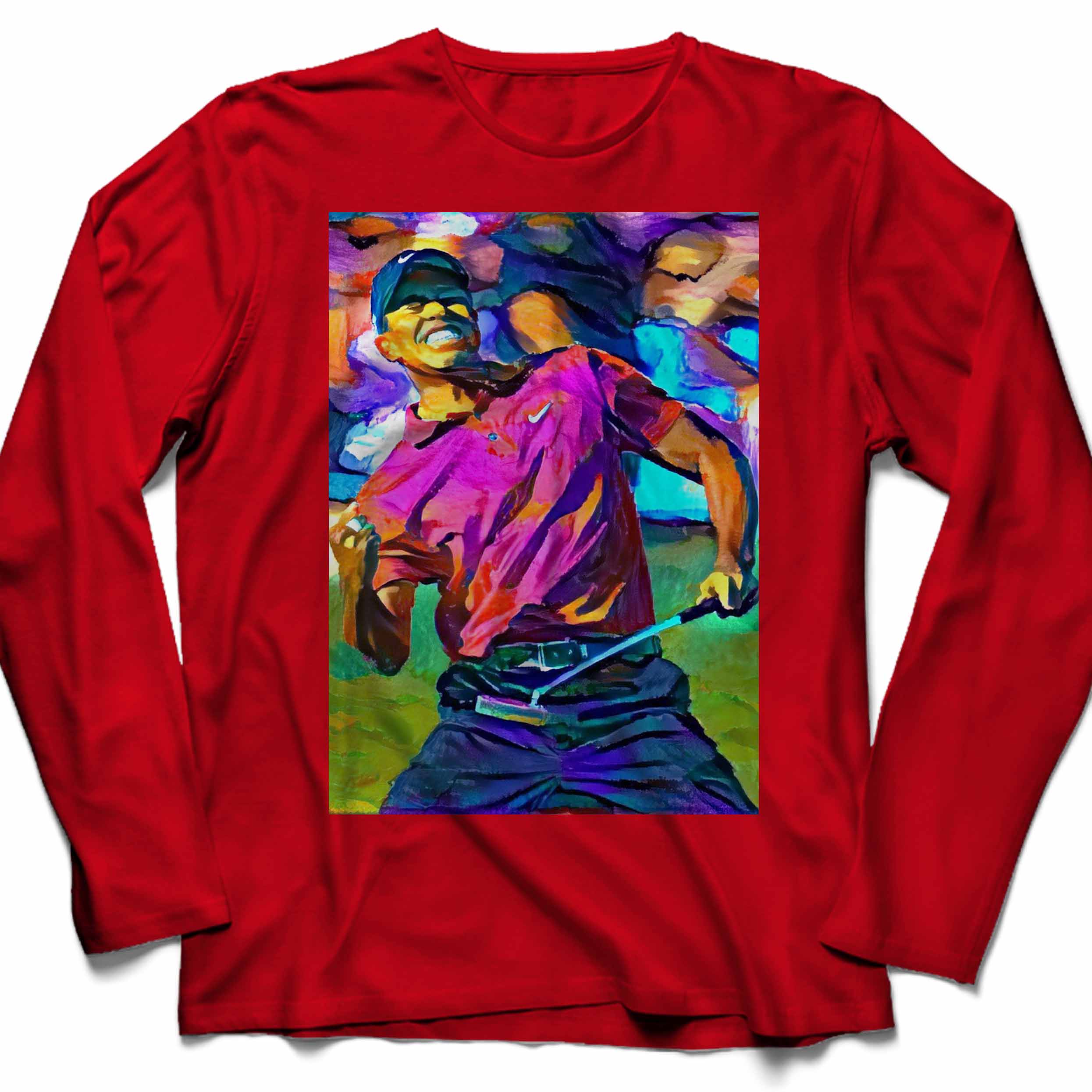 Tiger Woods Smile Art Unisex Long Sleeve T-Shirt Tee