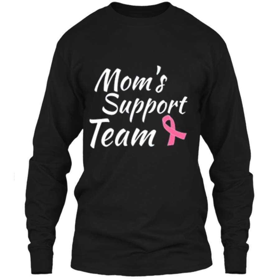 Breast Cancer Shirt Moms Support Team LS Ultra Cotton Tshirt