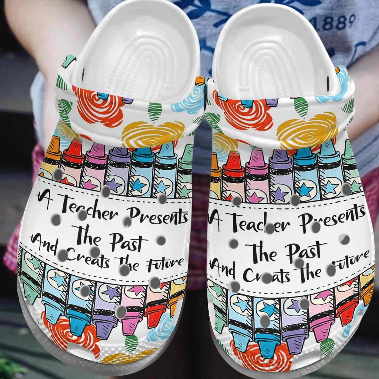 Teacher Personalized Clog, Custom Name, Text, Color, Number Fashion Style For Women, Men, Kid, Print 3D A Teacher Can Create The Future