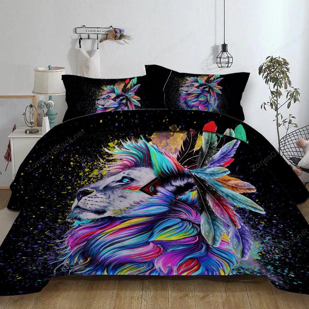 3D Native Lion Pattern Bedding Set Double Full Queen Extra Large Pillowcase Quilt Cover