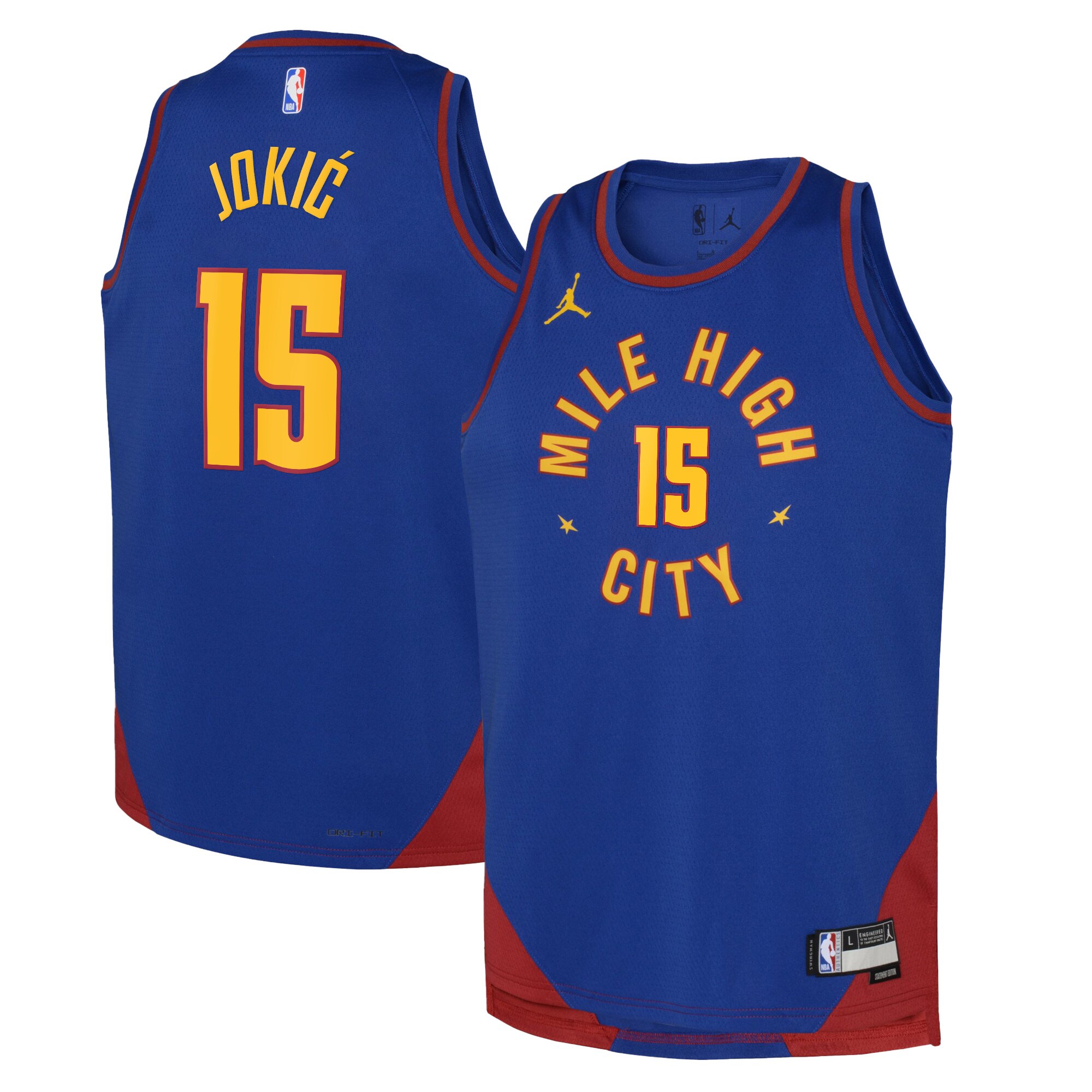 Denver Nuggets Jordan Statement Edition Swingman Jersey 22 – Blue – Nikola Jokic – Youth