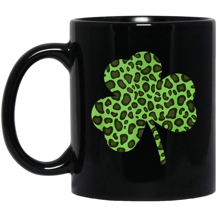 Green Leopard Shamrock St Patricks Day Mug