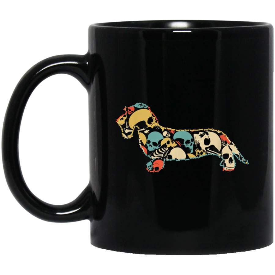 Skeleton Skull Vintage Retro Style DACHSHUND WIRE HAIR Mug