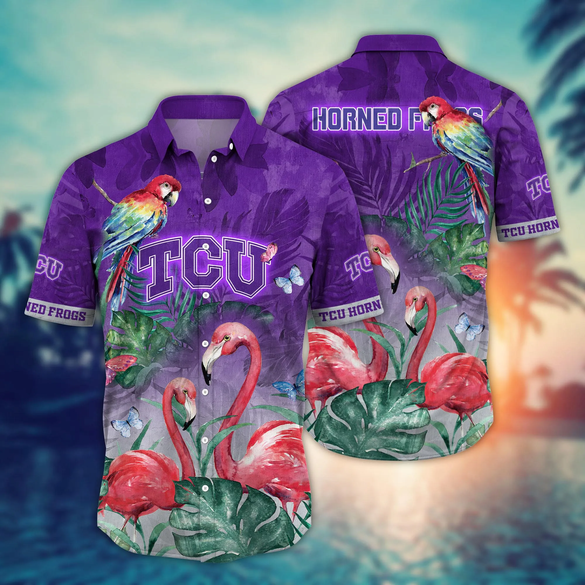 Tcu Horned Frogs NCCA Hawaiian Shirt Blooming Flowers Aloha Shirt