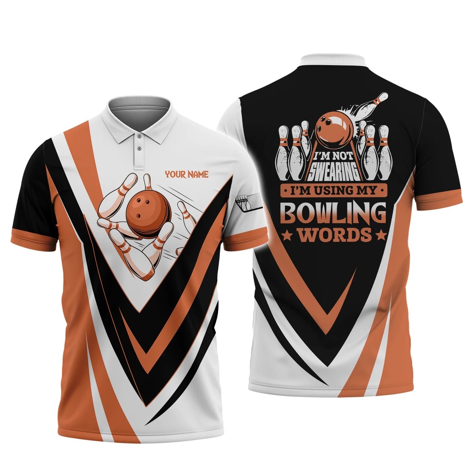 Custom 3D All Over Print Bowling Polo Shirt For Men, I’M Not Swearing My Bowling Word, Bowler Gift