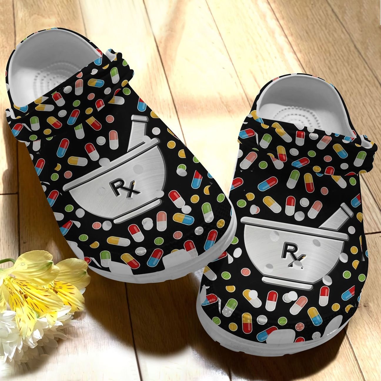 Pharmacy Personalize Clog, Custom Name, Text, Fashion Style For Women, Men, Kid, Print 3D Whitesole Pharmacist Gift