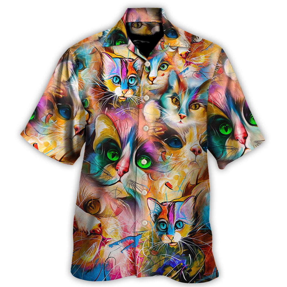 Cat Funny Art Lover Colorful Mixer Style Hawaii Shirt Ha104271