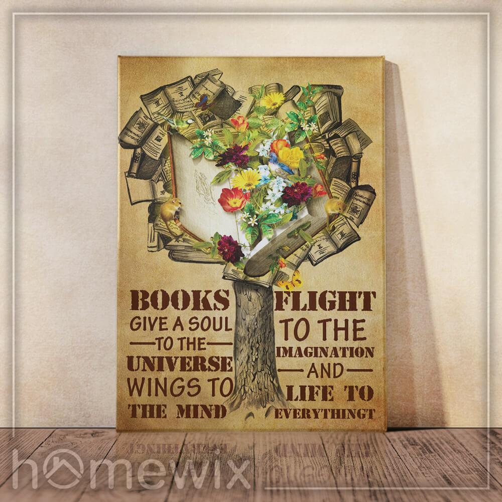 Books Give A Soul Reading Book Canvas And Poster Wall Art | Wall Decor