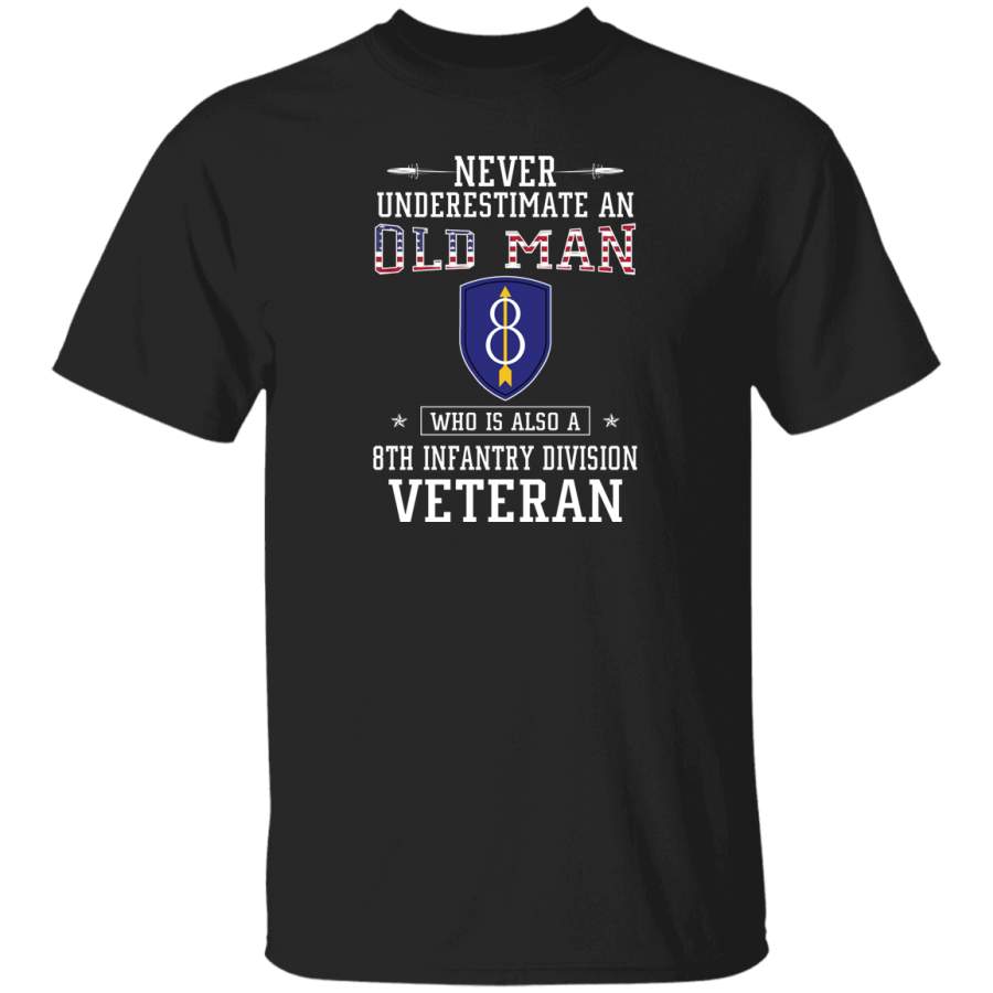 Never Underestimate a 8th Infantry Division Veteran T-Shirt Veterans Day Christmas Gift Mug