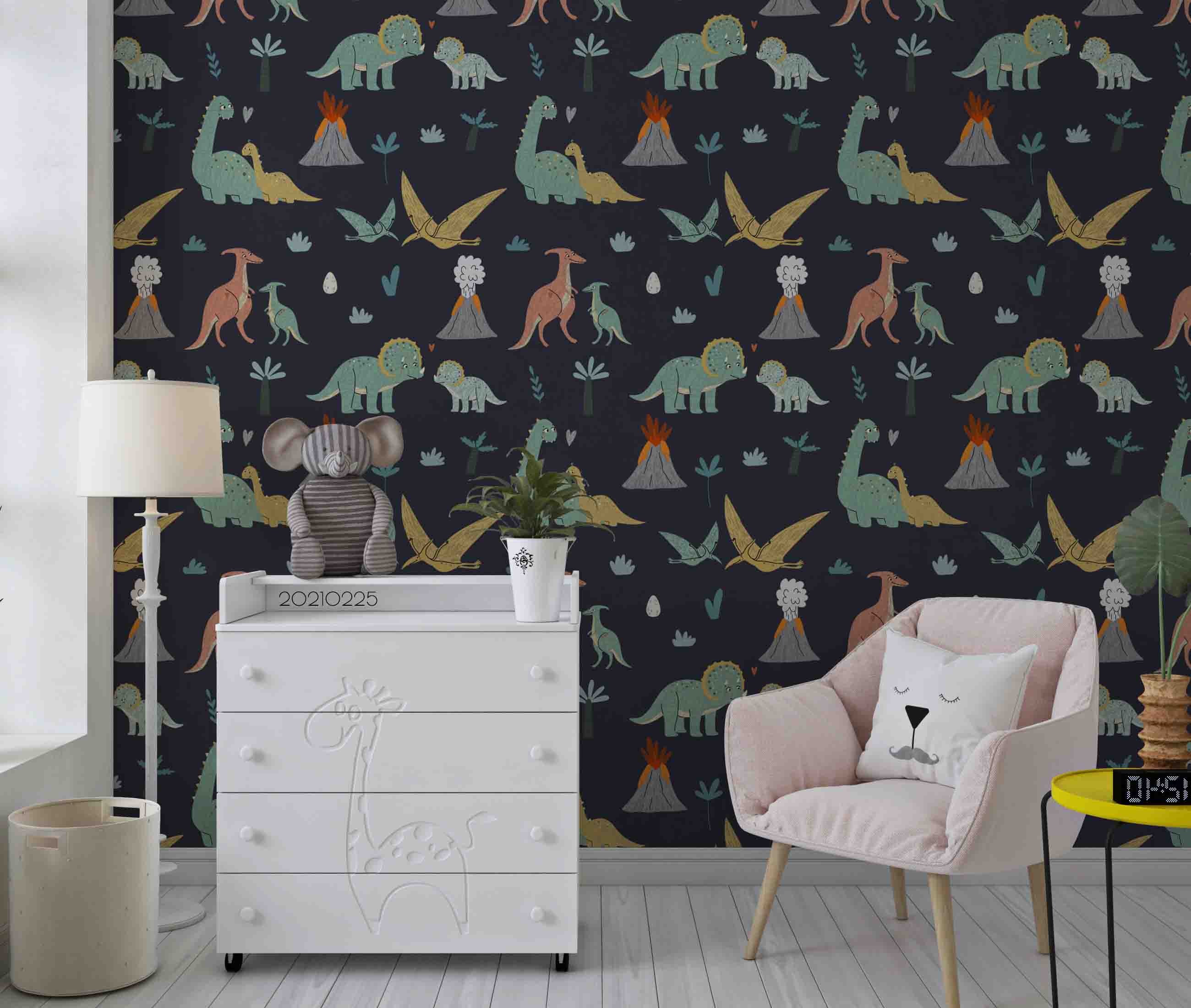 3D Cartoon Animal Dinosaur Wall Mural Wallpaper Lqh 233