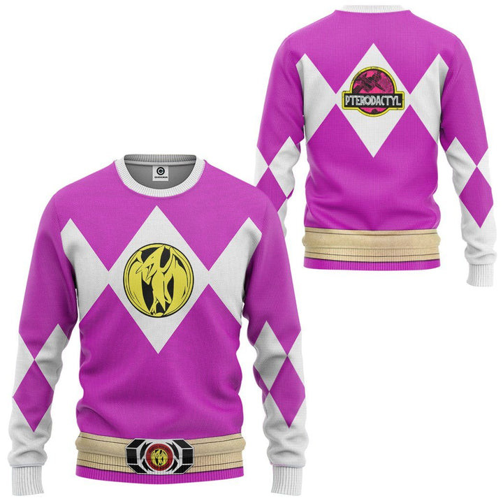 Mighty Morphin Power Rangers Ugly Christmas Sweater – All Over Print 3D Sweater – Pink