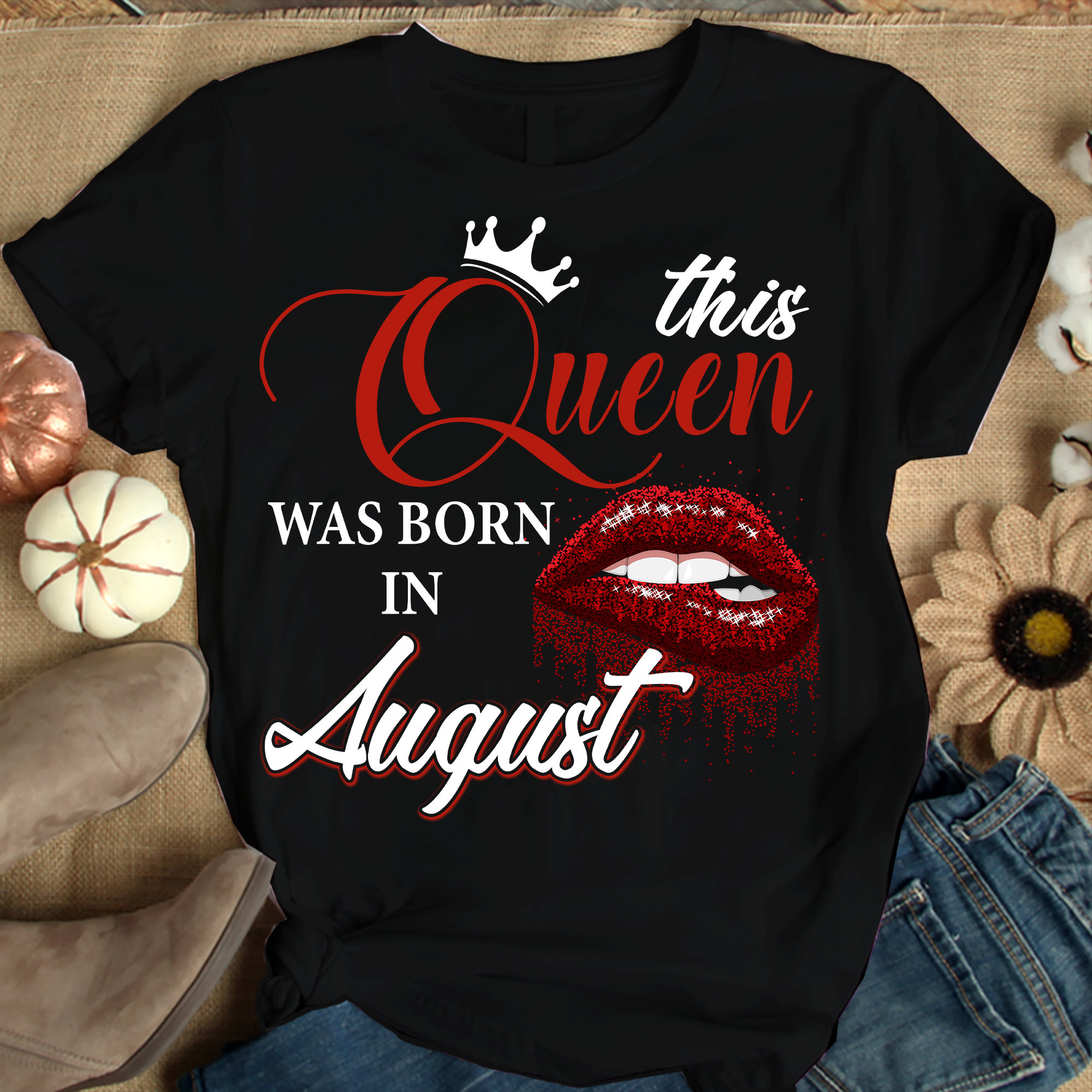 This Queen Was Born In August Shirts Women, Birthday T Shirts, Summer Tops, Beach T Shirts