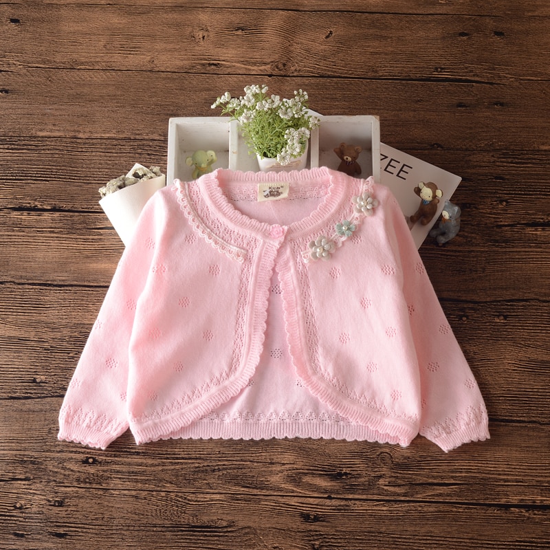 1-8 Years Pink Daisy Flower Girls Sweater Cardigan Kids Jacket Outerwear 1 2 3 4 5 6 7 8 Years Old Child Clothes 205046 alx