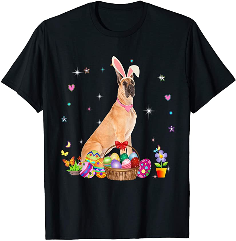 Cute Great Dane Easter Day Bunny Eggs Easter Costume Womens T-Shirt