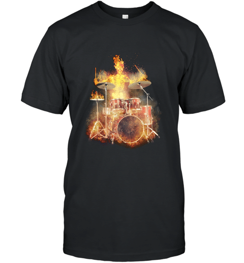 Flaming Skeleton Drummer Set 2 Shirt