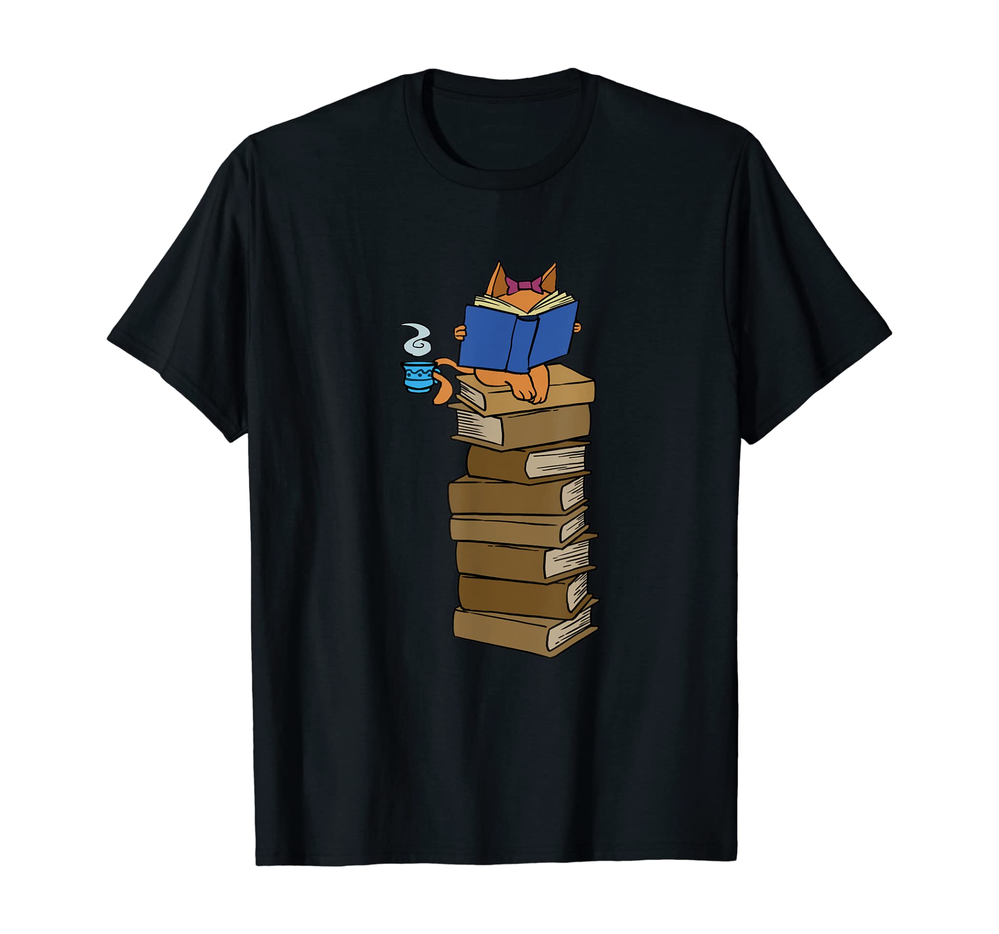 Books And Cats T Shirt Gift For Book Lovers & Cat Owners