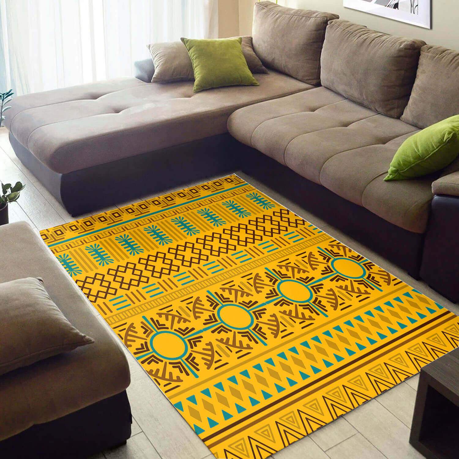 Beautiful African Rug Attractive African Style Afrocentric Pattern Art African Style Floor Rugs African Inspired Home Decor WBG3649