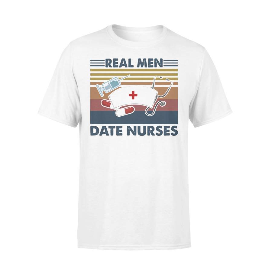 Stethoscope Real Men Date Nurses Vintage T-shirt