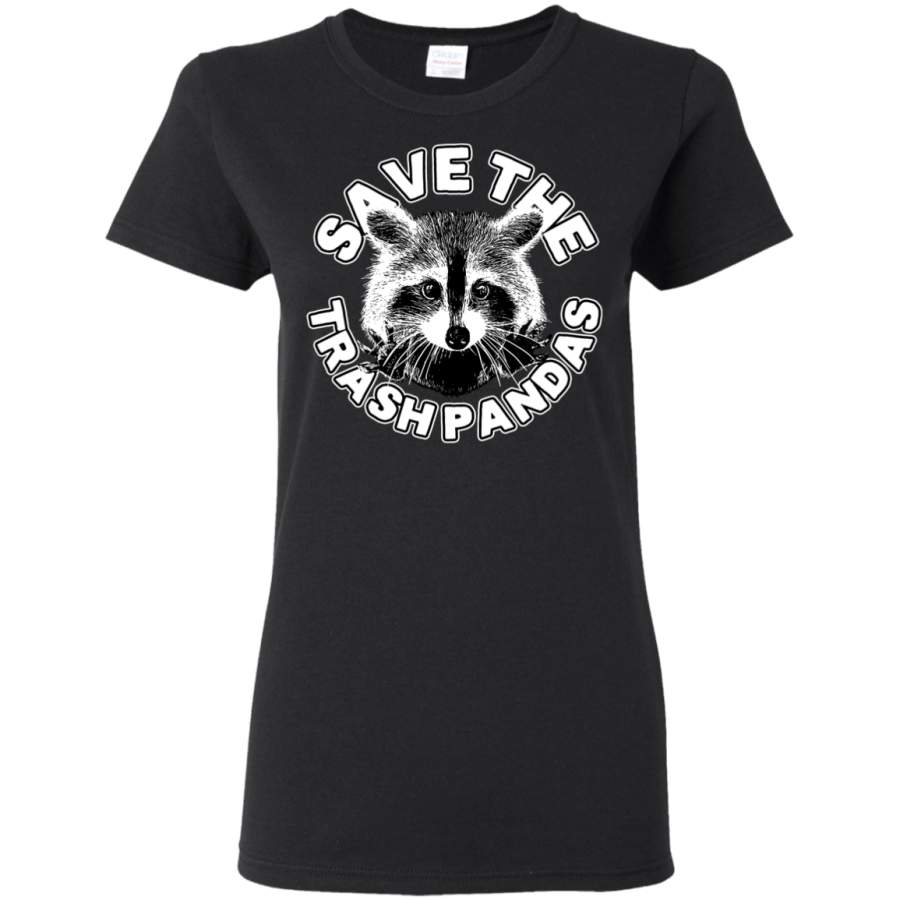 AGR Save the Trash Pandas Raccoon Animal T-shirt Womens T-Shirt