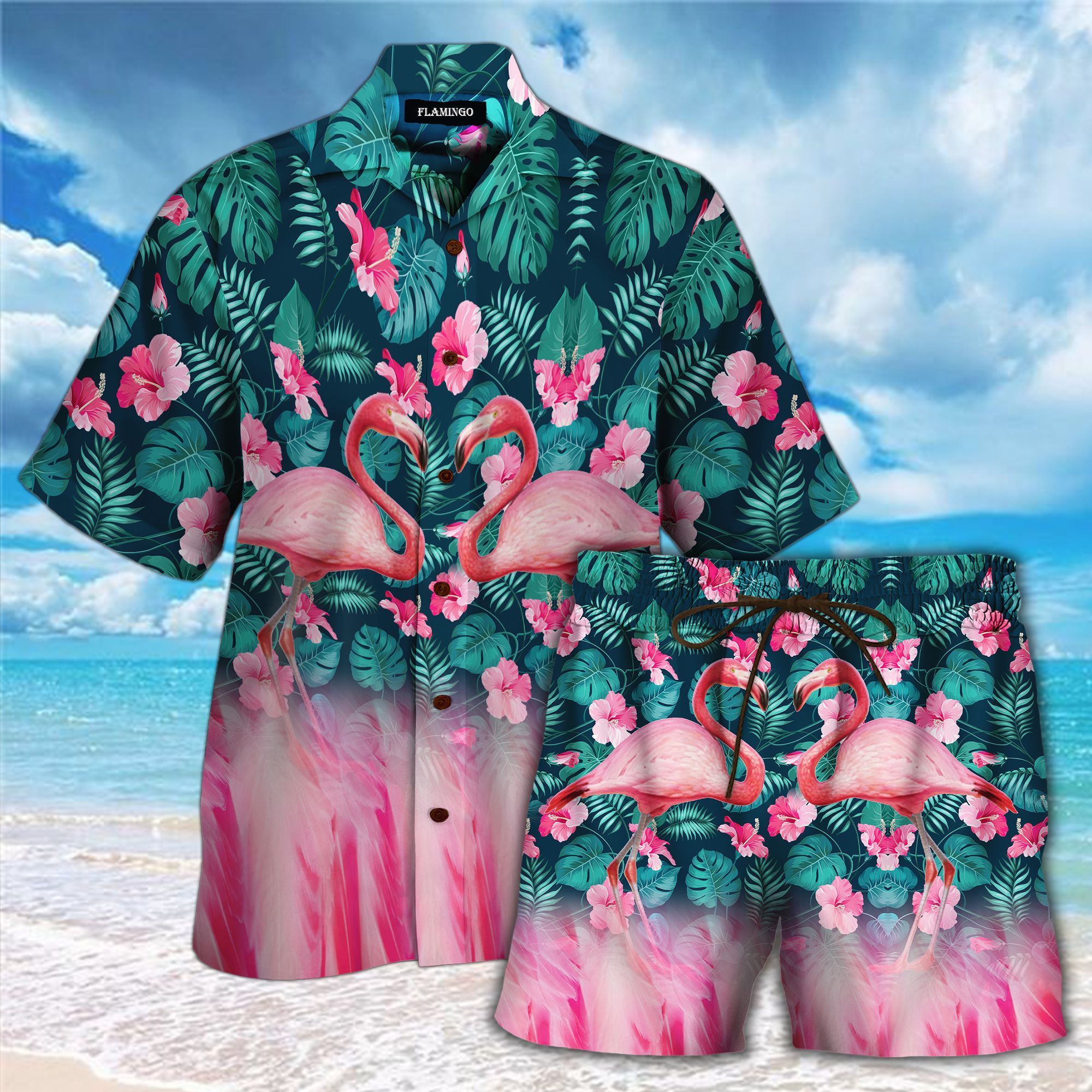 Flamingo Tropical All Over Printed Hawaii Shirt And Short Ha78940