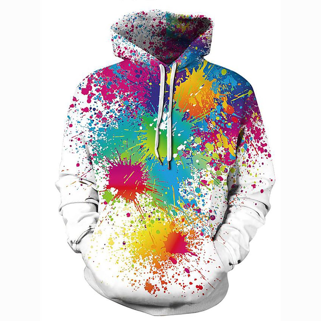 3D Printed Tie Dye Rainbow Art Hoodie – Hooded Casual Basic Club Pullover