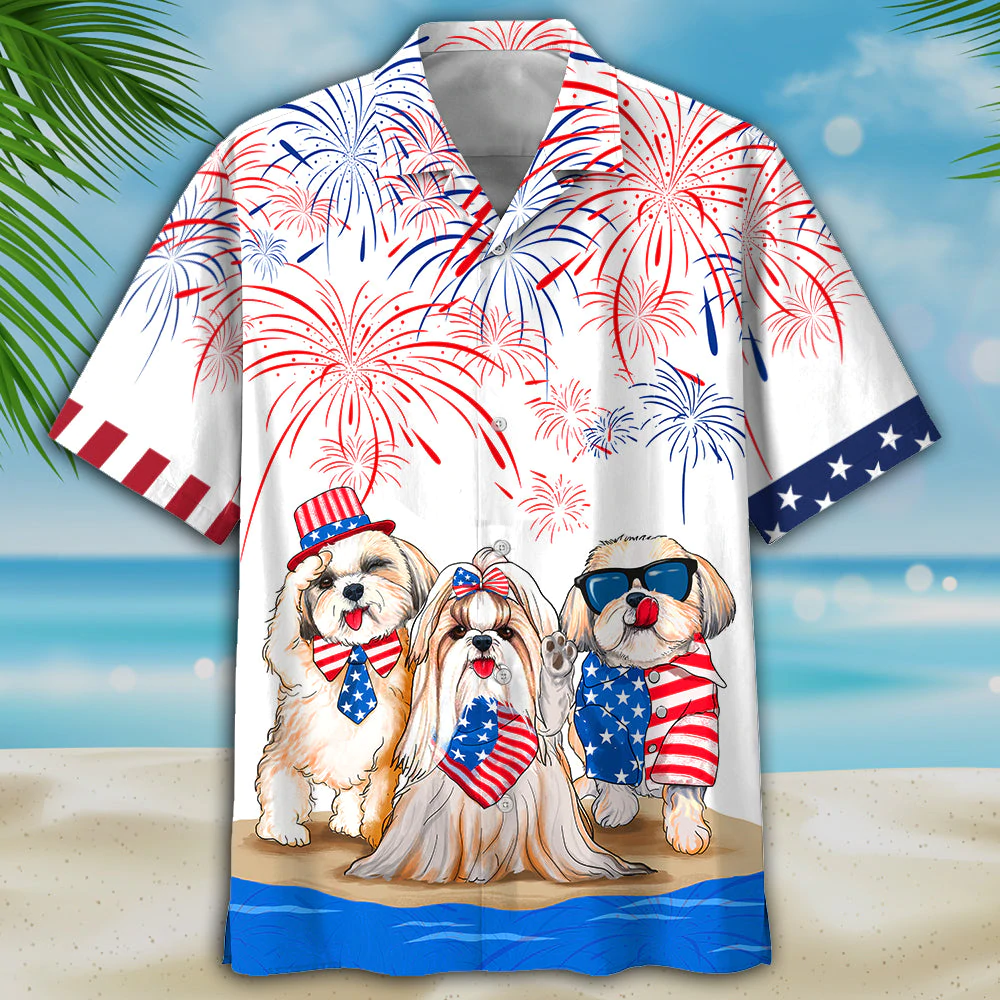 Shih Tzu Hawaii Shirts Independence Day Is Usa Patriotic Hawaii Shirt Ha65360