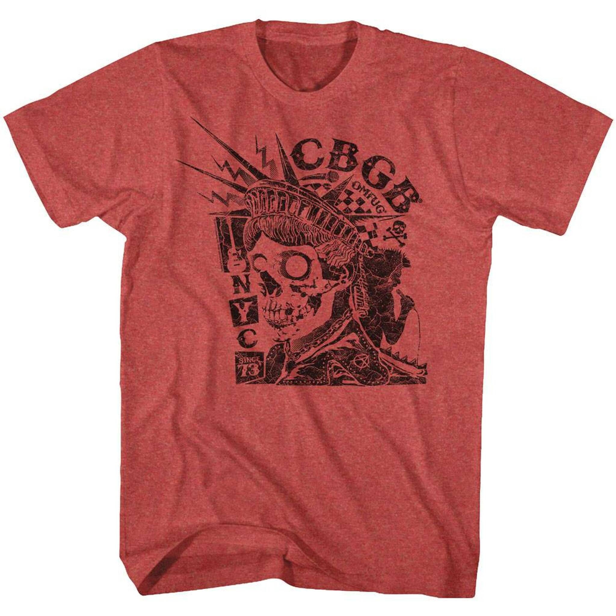 CBGB NYC Since ’73 Red Heather Adult T-Shirt