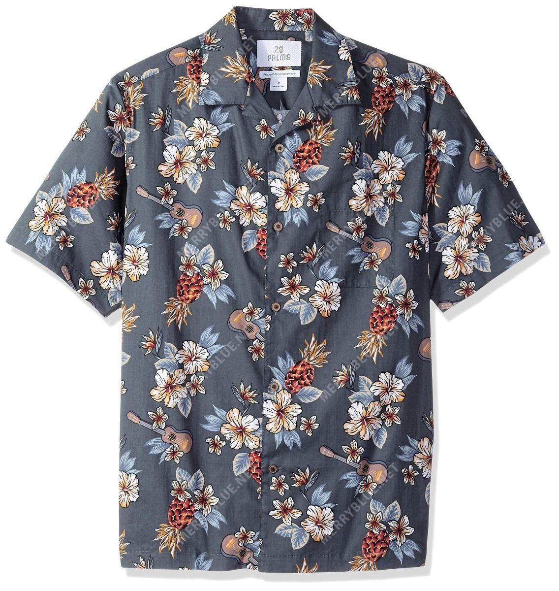 Relaxed-fit 100% Cotton Tropical Hawaiian Shirt