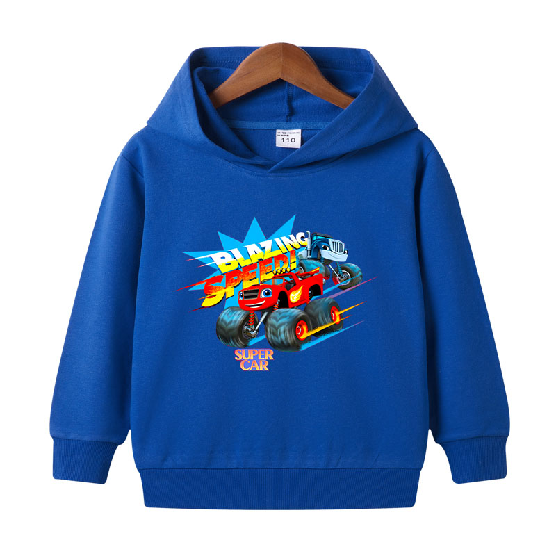 Blaze Car Clothes Kids Chothes Children Boy Girl Hoodies Boys Coat Monster Machine Kids Boys Blazing Speed Cartoon Sweatshirts alx