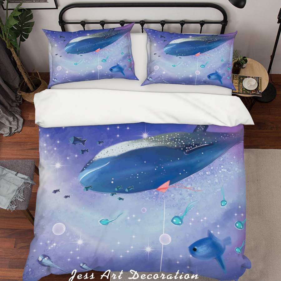 3D Cartoon Blue Sea Dolphin Quilt Cover Set Bedding Set Duvet Cover Pillowcases A595 LQH