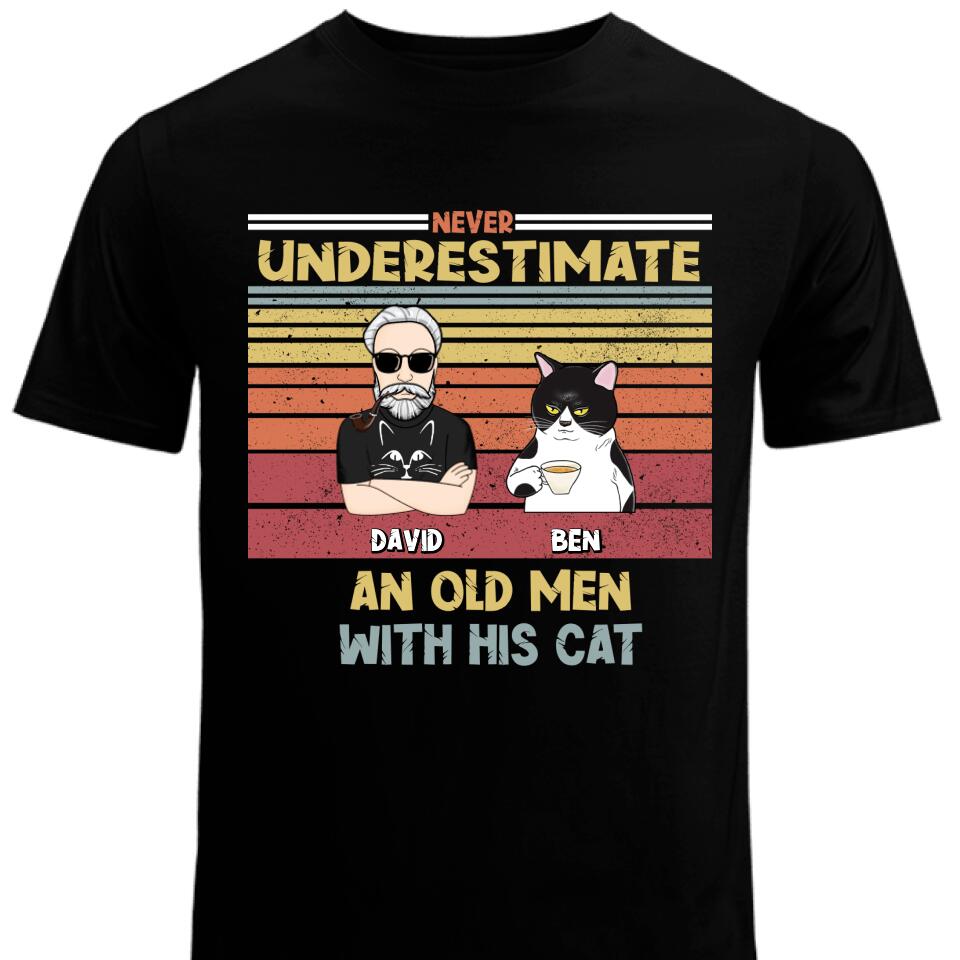 Personalized Never Underestimate An Old Men With His Cat Custom T Shirt – Trending Personalized